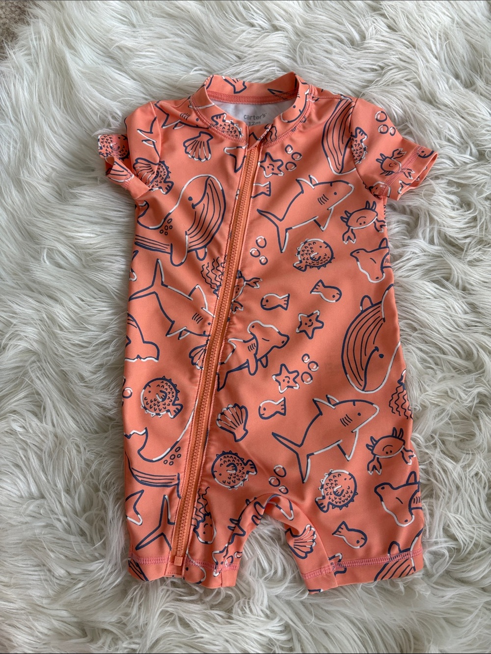 Carter's Coral Sea Creature Short-Sleeve UV Swim One-Piece